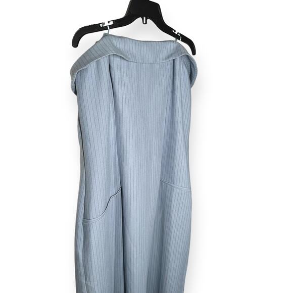 NEW $110 ABERCROMBIE Strapless Sheath Midi Dress Brunch Minimalist Blue XL Tall - Picture 5 of 13